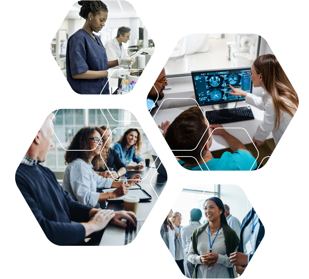 Compilation of images of people working in health and social care