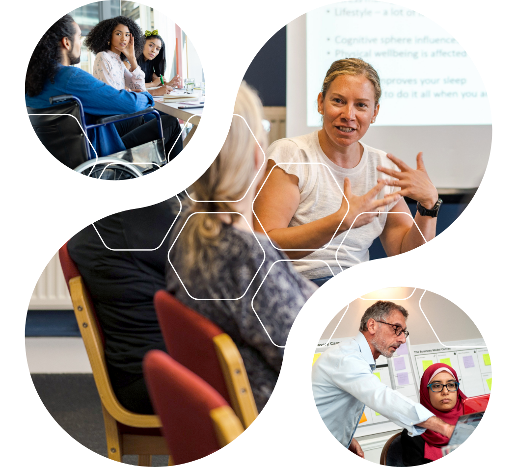 Compilation of images of people working in health and social care